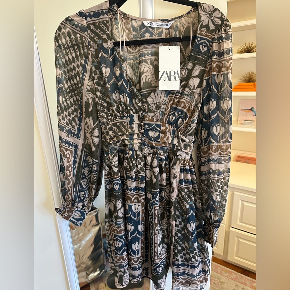 ZARA Multicolor Patterned Dress NWT
